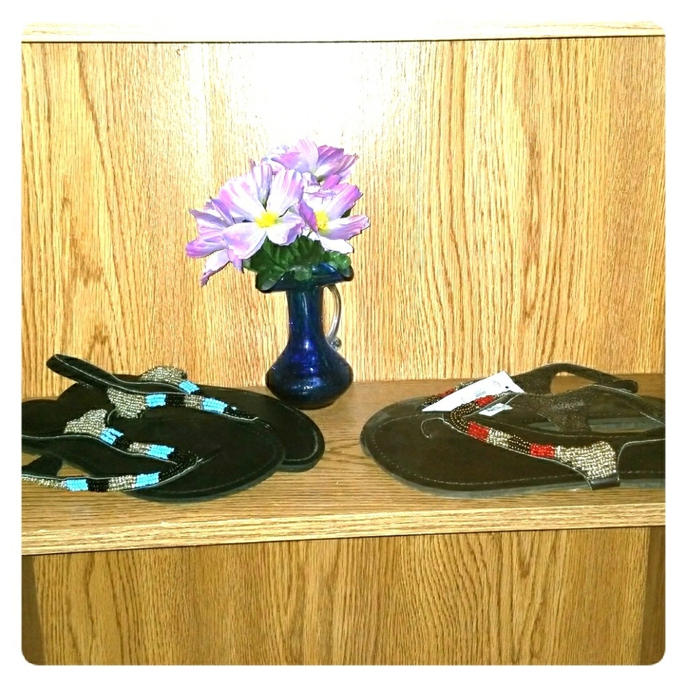 Size 8 Icing beaded flip flops